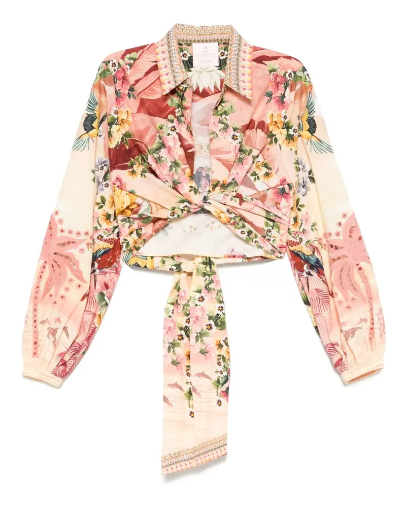Camilla Bluse mit Blumen-Print - Rosa Rosa