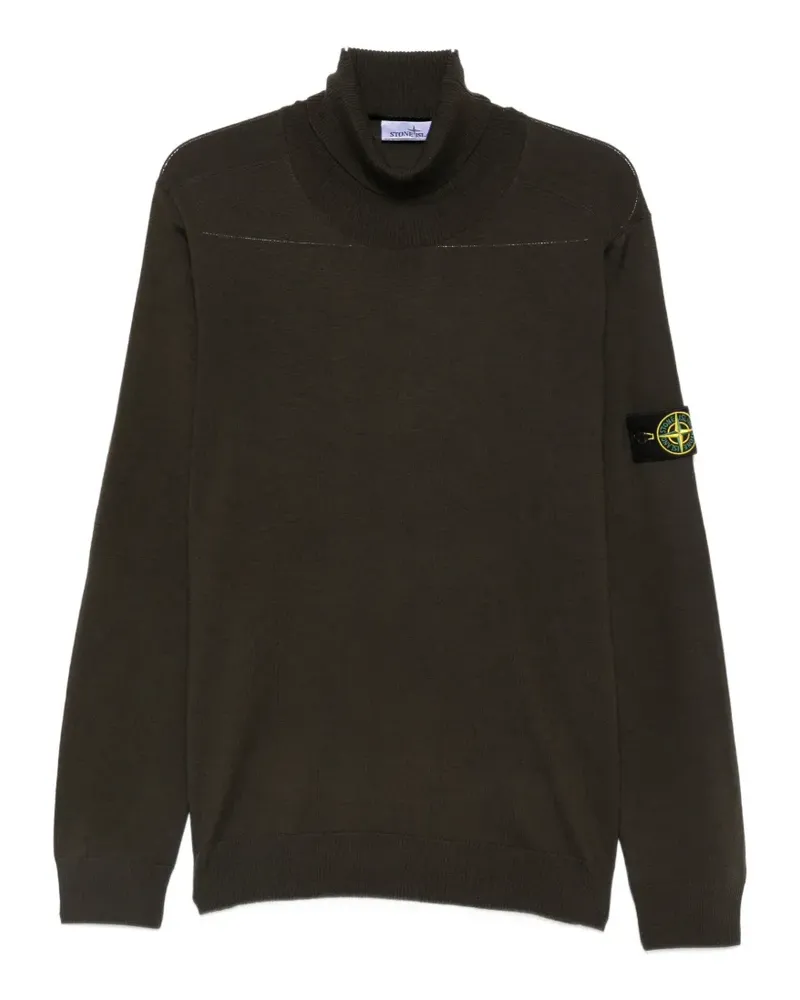 Stone Island Rollkragenpullover mit Logo-Patch - Braun Braun
