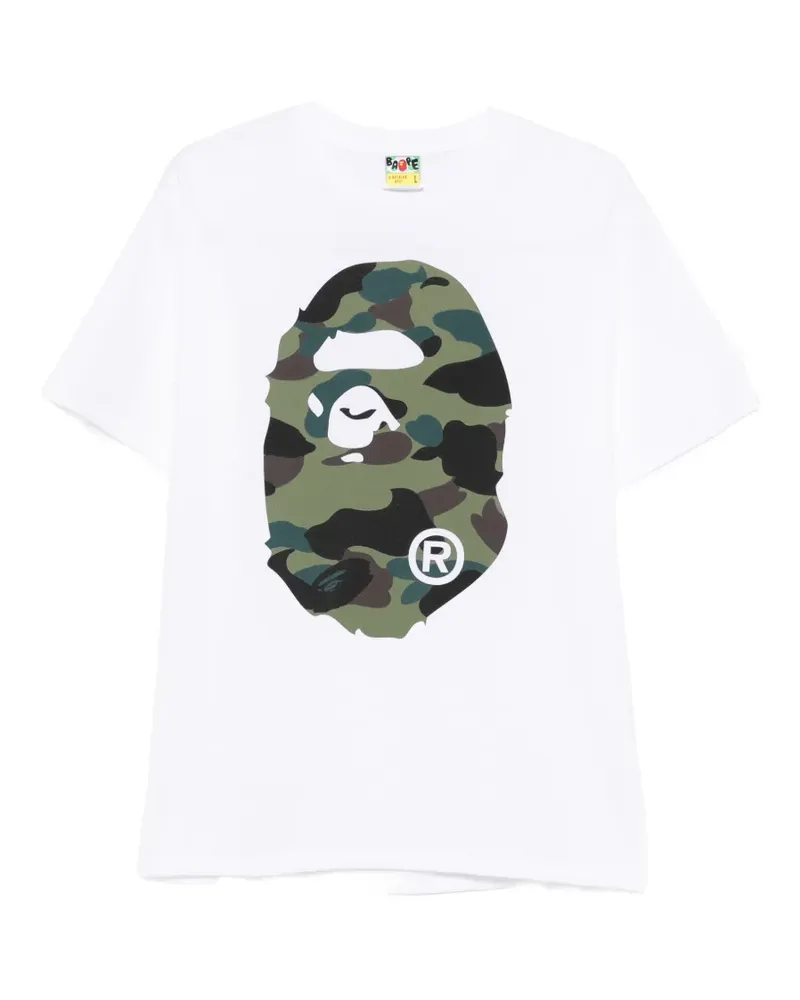 BAPE Ape Head T-Shirt mit Camouflage-Print - Weiß Weiß