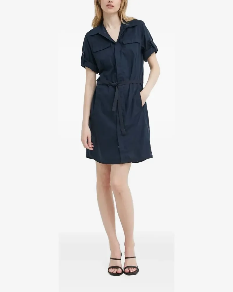 G-STAR RAW Kurzes Hemdkleid mit Gürtel - Blau Blau