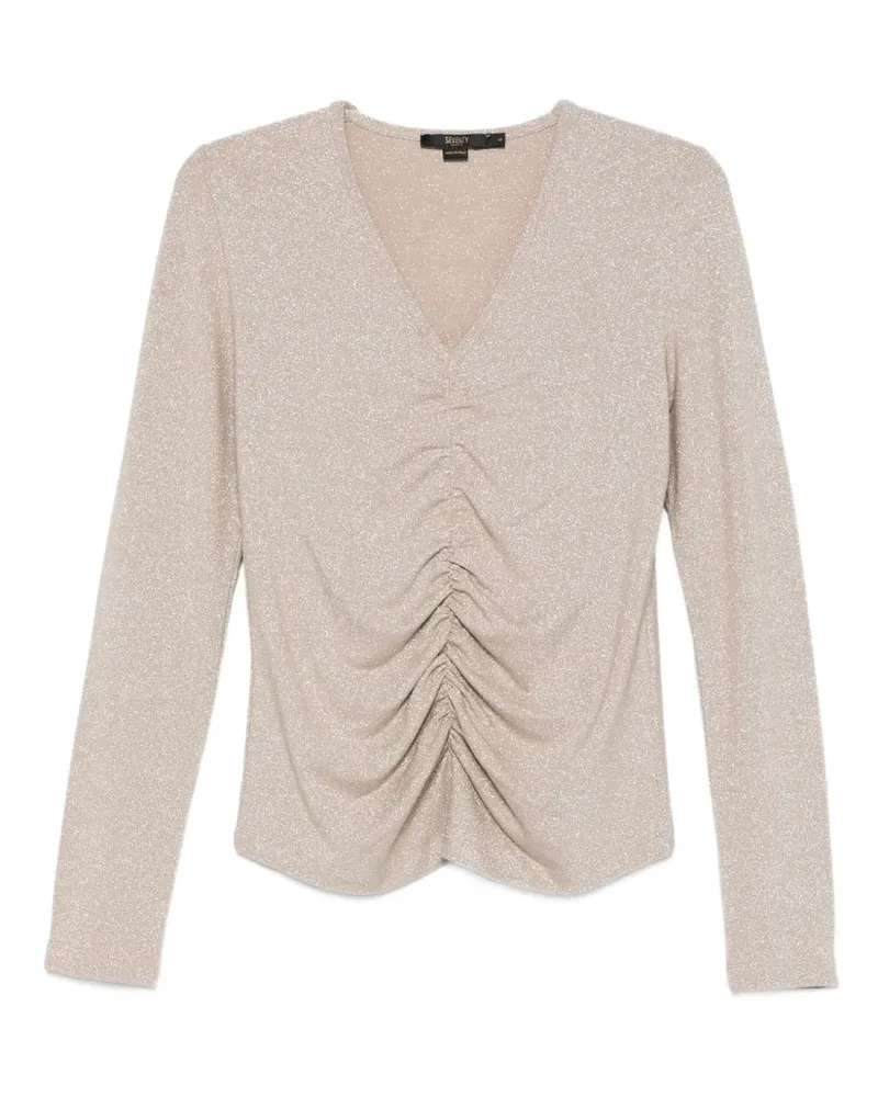 Seventy Gerafftes Top mit V-Ausschnitt - Gold Gold