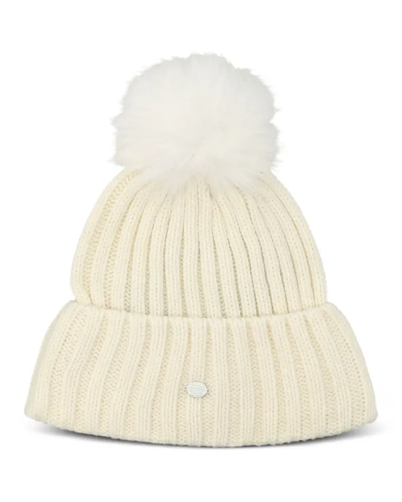 GOLDBERGH pompom ribbed beanie - Nude Nude