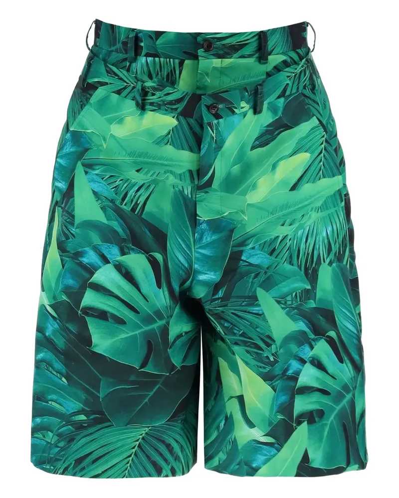 Comme des Garçons Shorts mit Blattmuster - Grün Grün