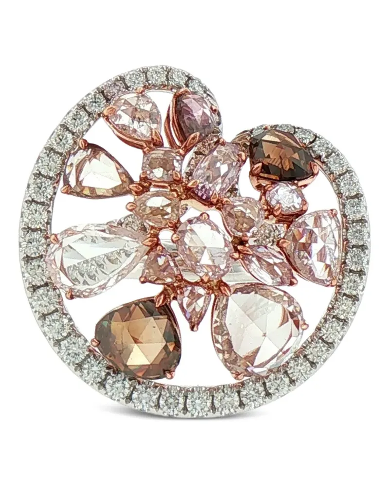 HYT Jewelry floral diamond ring - Silber Silber