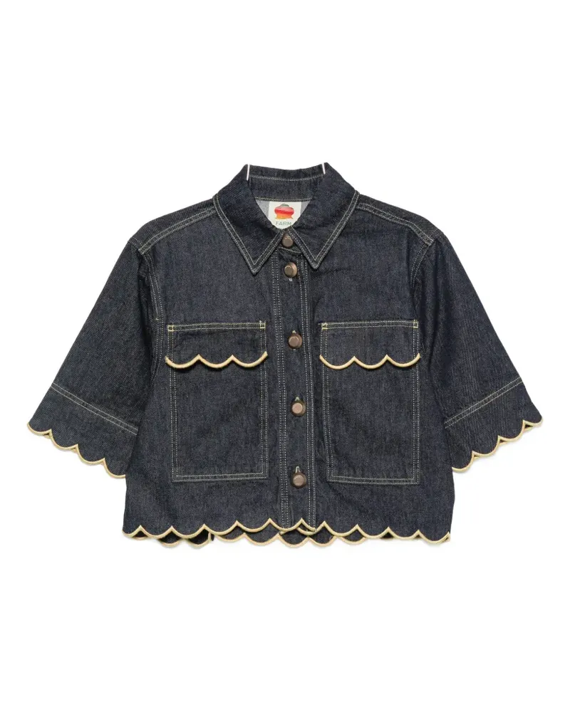 FARM Rio scallop-edge shirt - Blau Blau