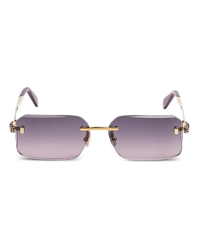 Bulgari Sonnenbrille mit eckigem Gestell - Gold Gold