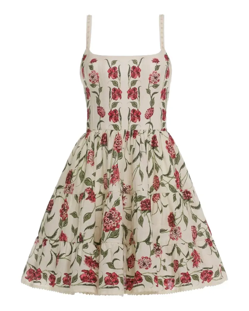 AGUA BENDITA floral-detail mini dress - Nude Nude