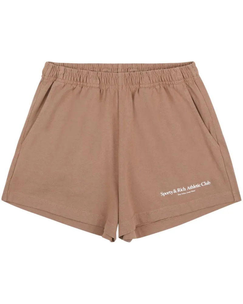 SPORTY & RICH Disco Athletic Club Shorts - Braun Braun