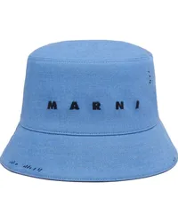 Marni Jeans-Fischerhut mit Logo-Stickerei Blau