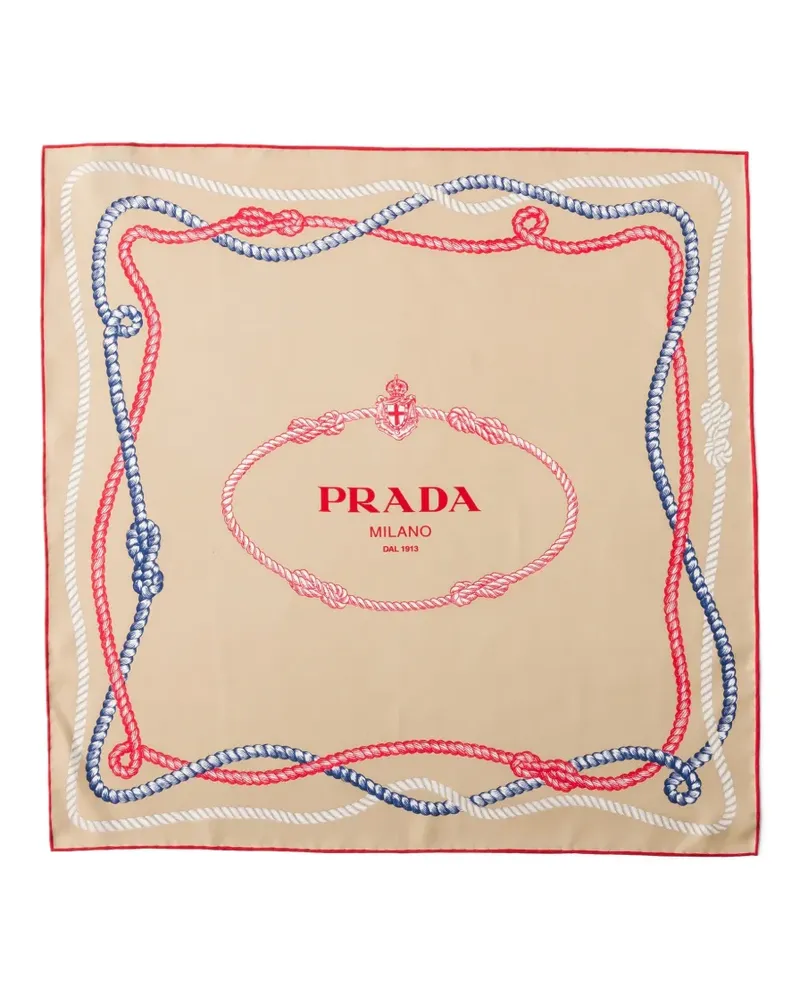 Prada Schal mit Print - Nude Nude