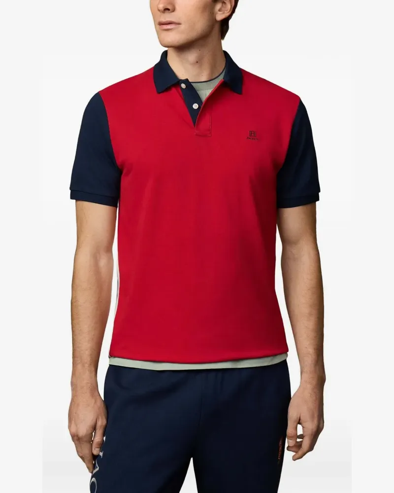Hackett Heritage H Poloshirt in Colour-Block-Optik - Rot Rot
