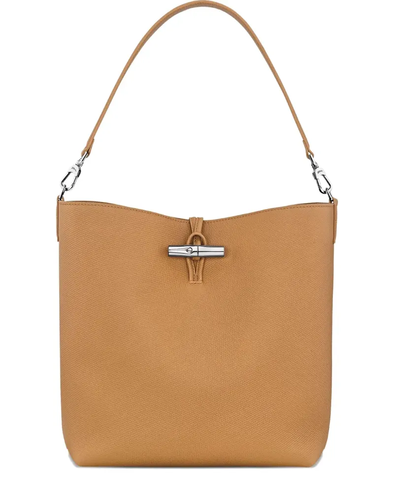 Longchamp Mittelgroße Le Roseau Schultertasche - Braun Braun