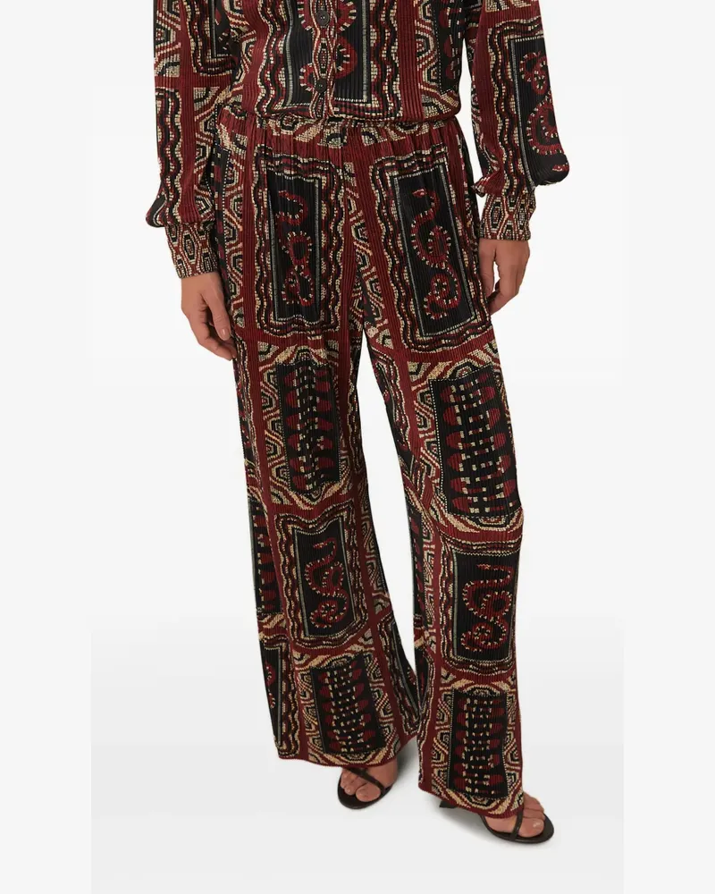 FARM Rio Bundfaltenhose mit Snake Scarves-Print - Schwarz Schwarz