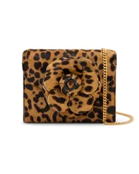 Oscar de la Renta TRO Mini-Tasche mit Jaguar-Print Braun