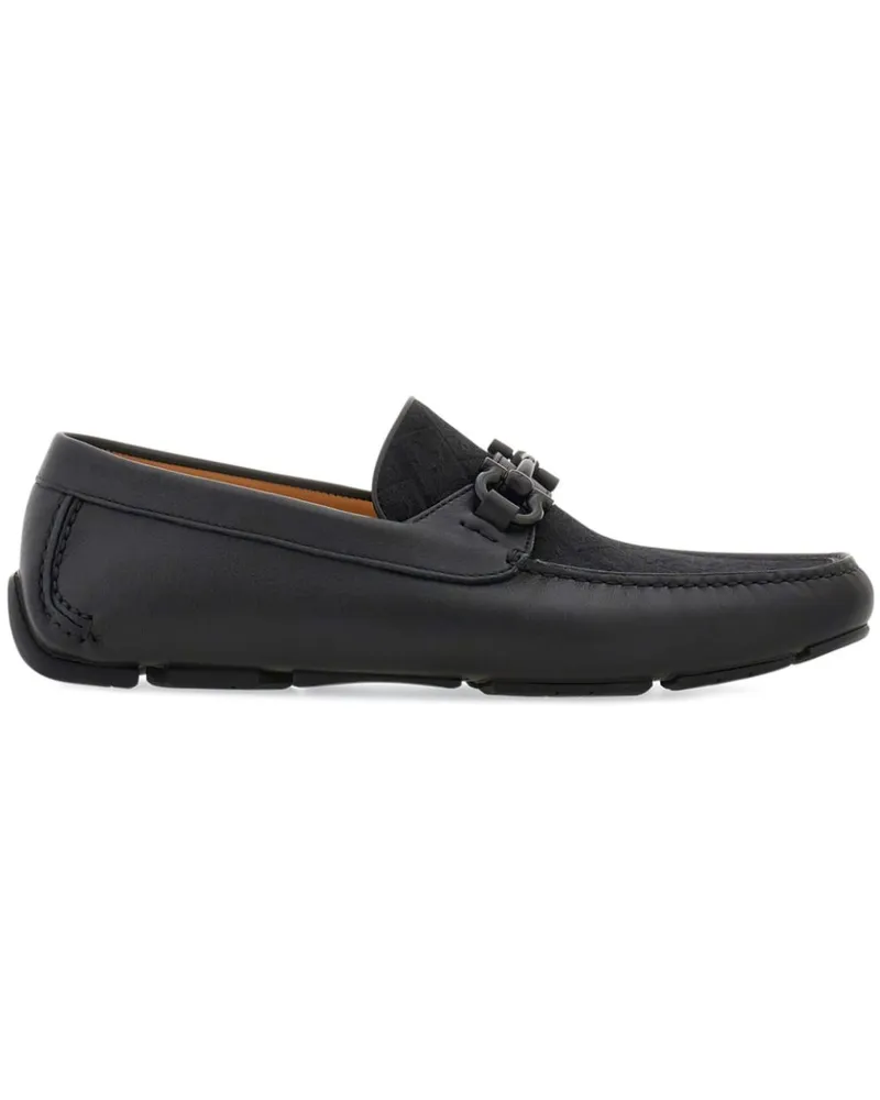 Ferragamo Loafer mit Gancini-Jacquard - Schwarz Schwarz