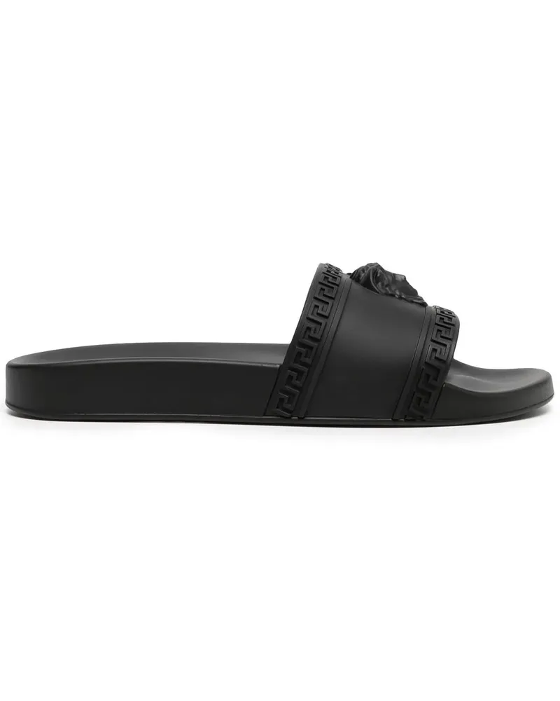Versace Pantoletten mit Medusa - Schwarz Schwarz