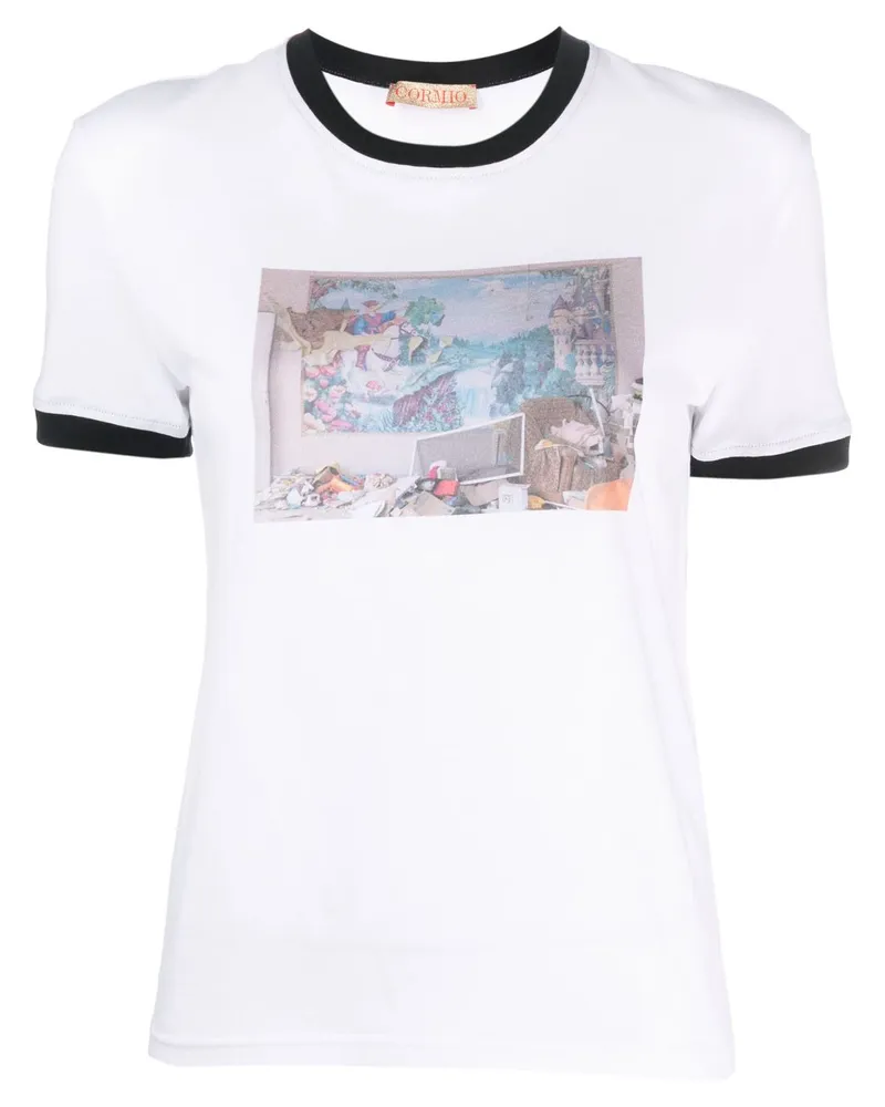 CORMIO T-Shirt mit Print - Weiß Weiß