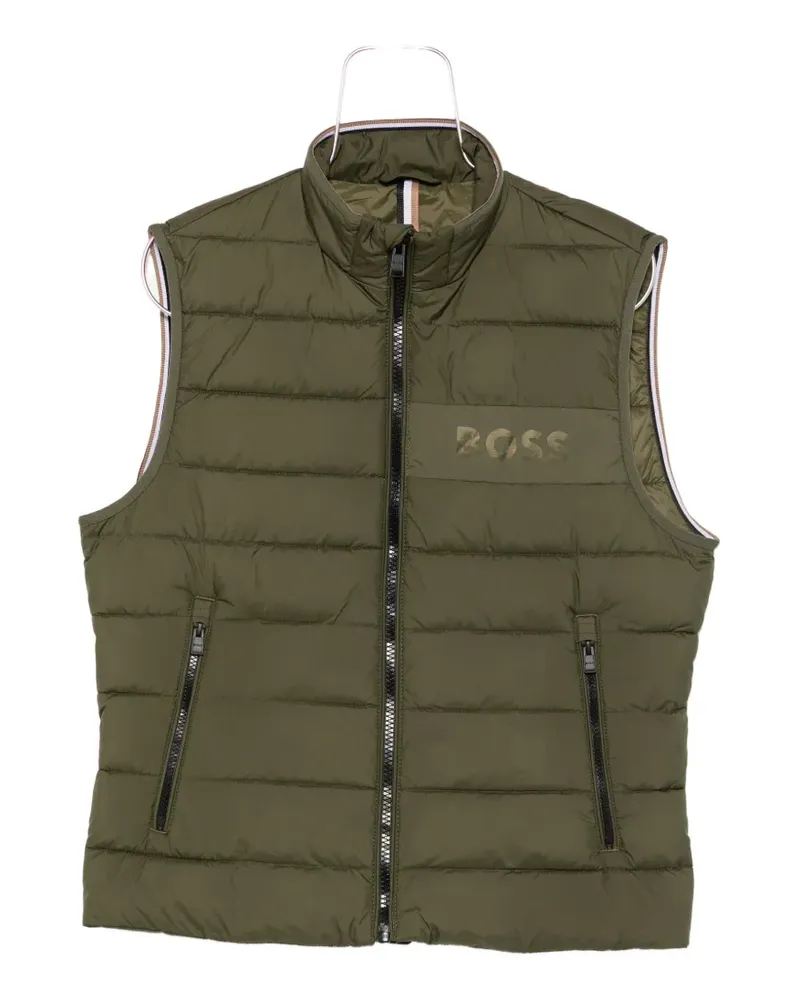 HUGO BOSS quilted logo-print gilet - Grün Grün