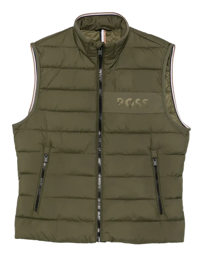 HUGO BOSS Gesteppte Weste mit Logo-Print - Grün Grün