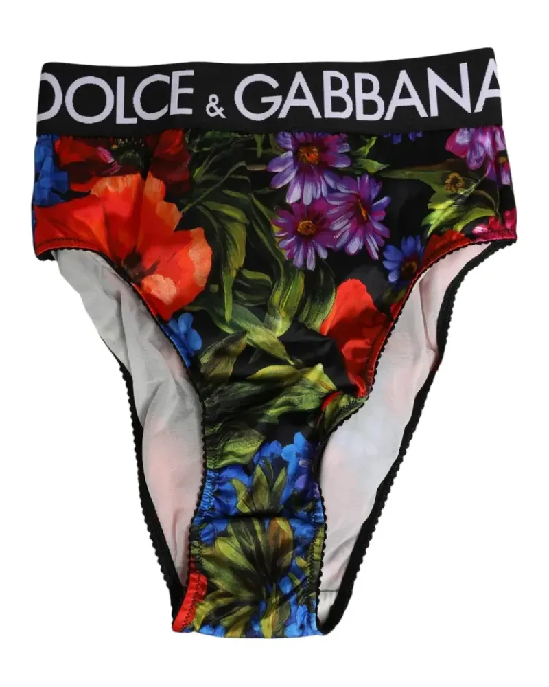 Dolce & Gabbana Slip mit Blumenprint - Schwarz Schwarz