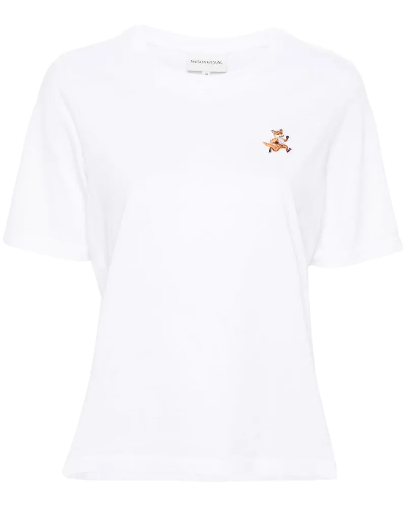 Kitsuné T-Shirt mit Speedy Fox-Applikation - Weiß Weiß