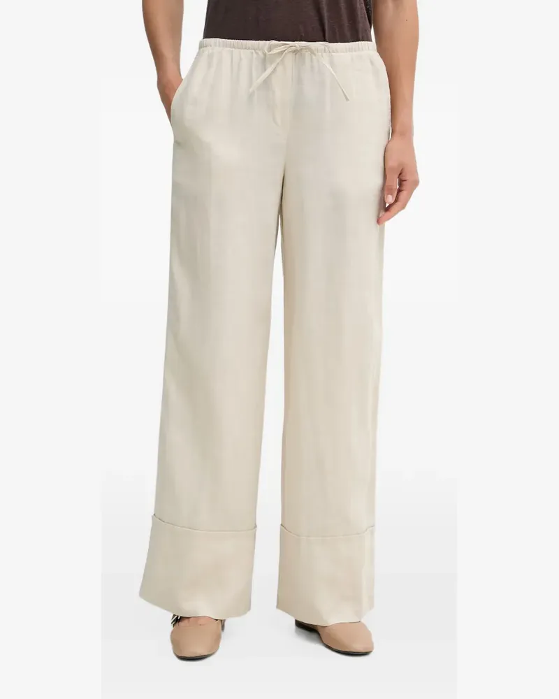 Benetton Leinenhose mit Kordelzug - Nude Nude
