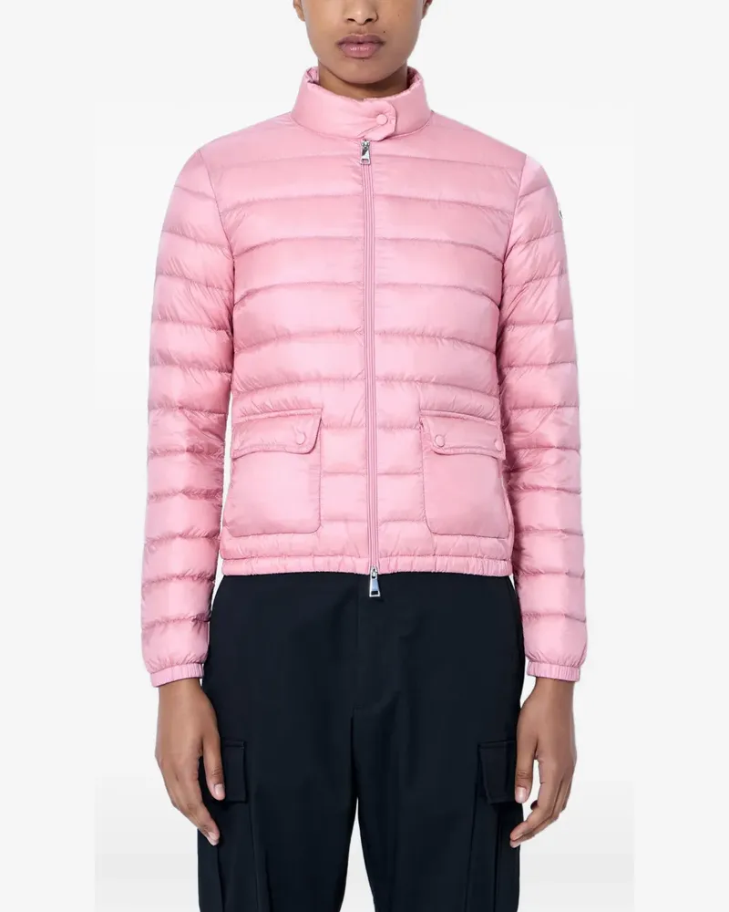 Moncler logo-patch padded jacket - Rosa Rosa