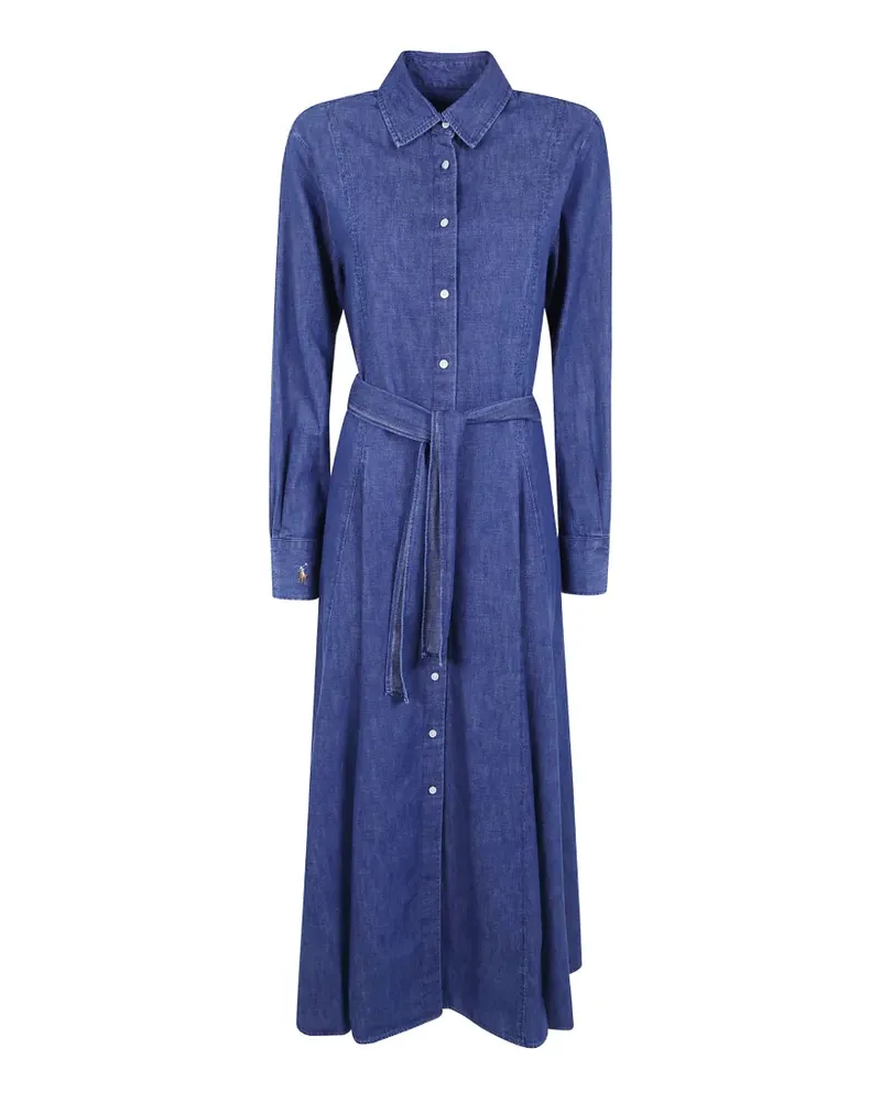 Ralph Lauren Geknöpftes Midikleid mit Gürtel - Blau Blau