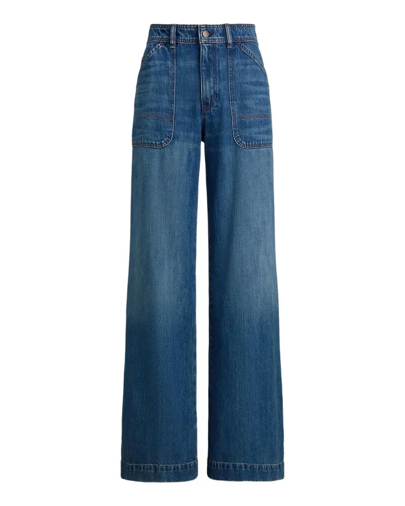 Ralph Lauren patch-pocket wide-leg jeans - Blau Blau