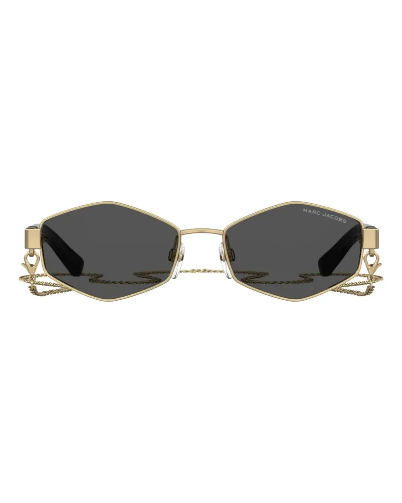 Marc Jacobs Geometrische Sonnenbrille mit Kettendetail - Gold Gold