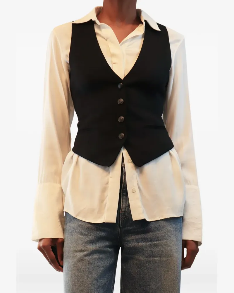 Rag & Bone V-neck button-up waistcoat - Schwarz Schwarz