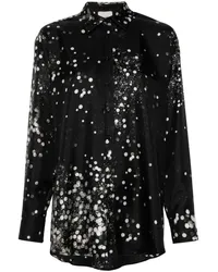 ALYSI Hemd mit Stardust-Print Schwarz