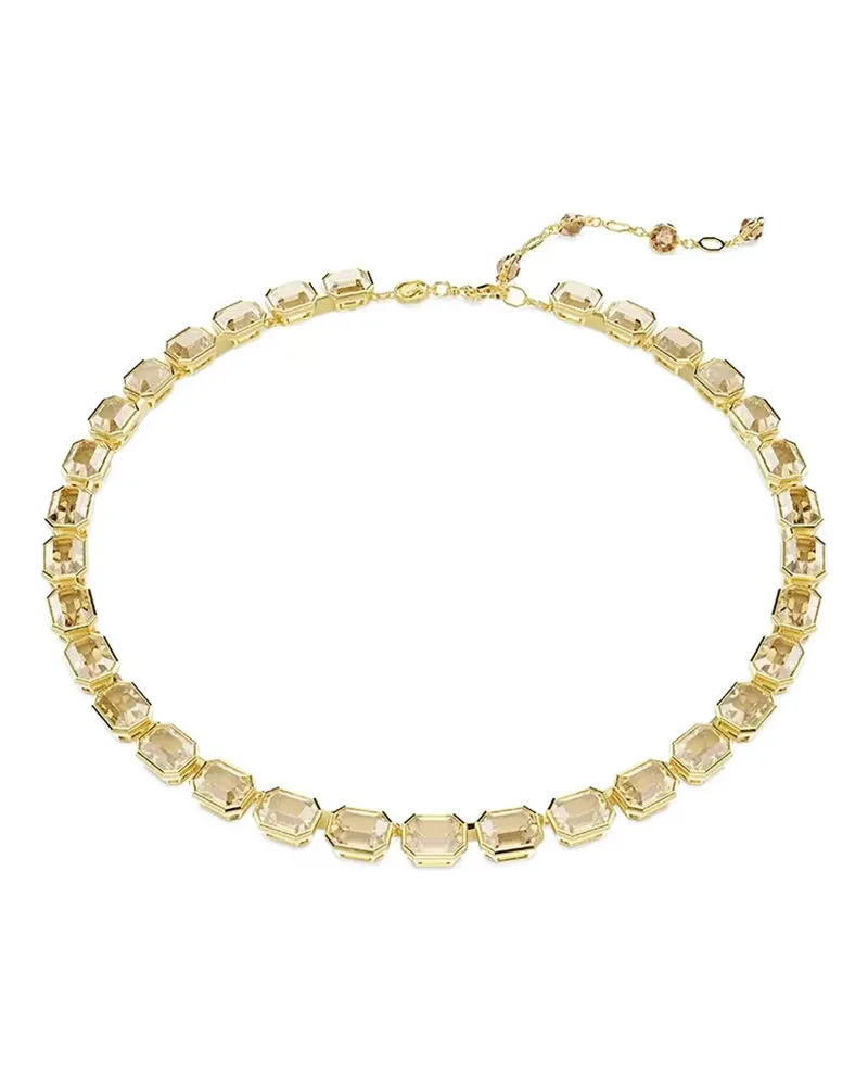 Swarovski Millenia Tennis Halskette mit Smaragdschliff - Gold Gold