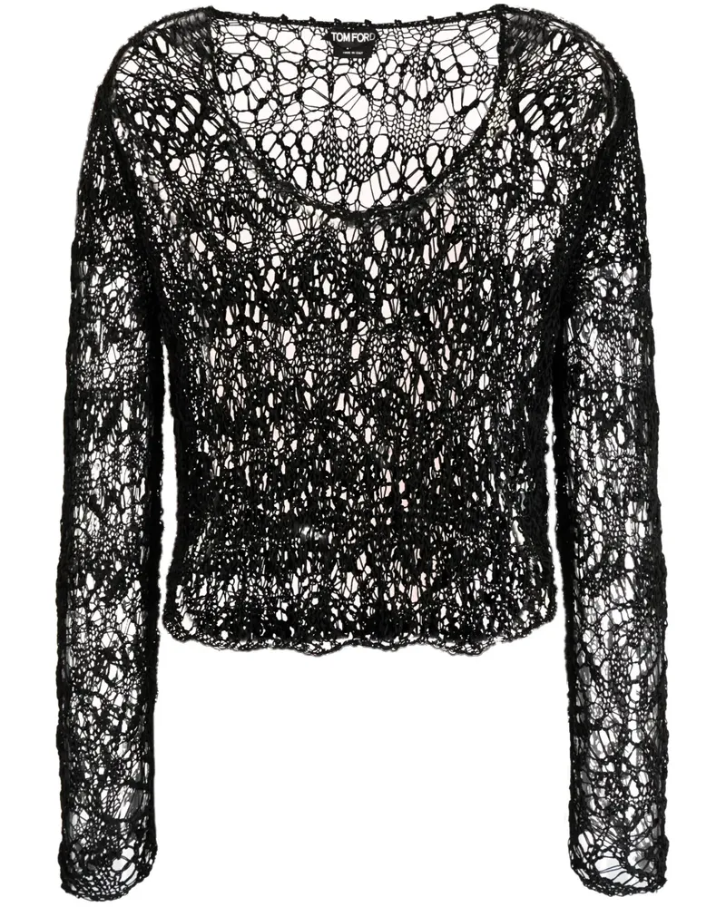 Tom Ford Top mit U-Boot-Ausschnitt - Schwarz Schwarz