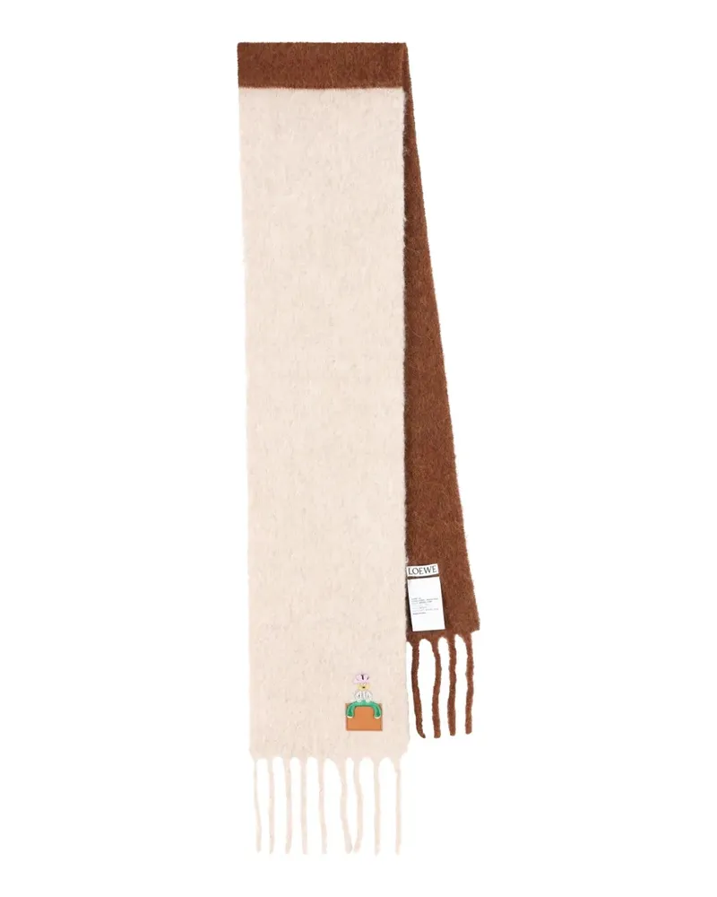 Loewe Zweifarbiger Schal mit Stickerei - Nude Nude