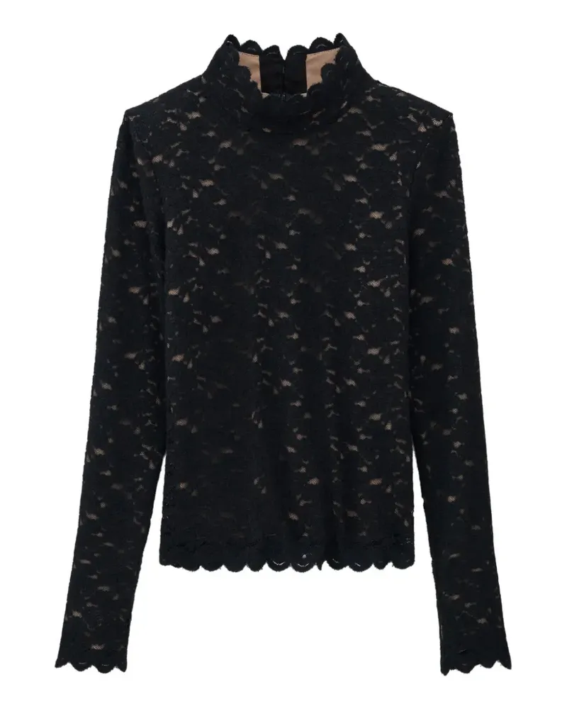 ba&sh Lanea floral-lace long-sleeve top - Schwarz Schwarz
