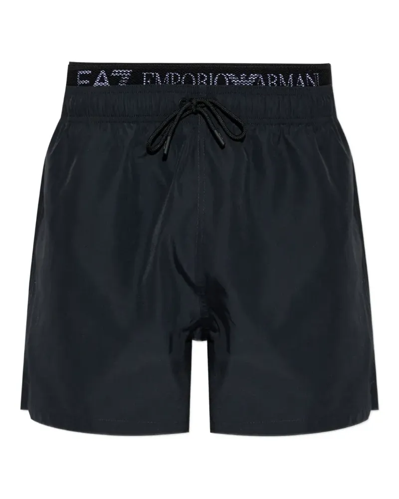 EA7 Badeshorts mit Logo - Schwarz Schwarz