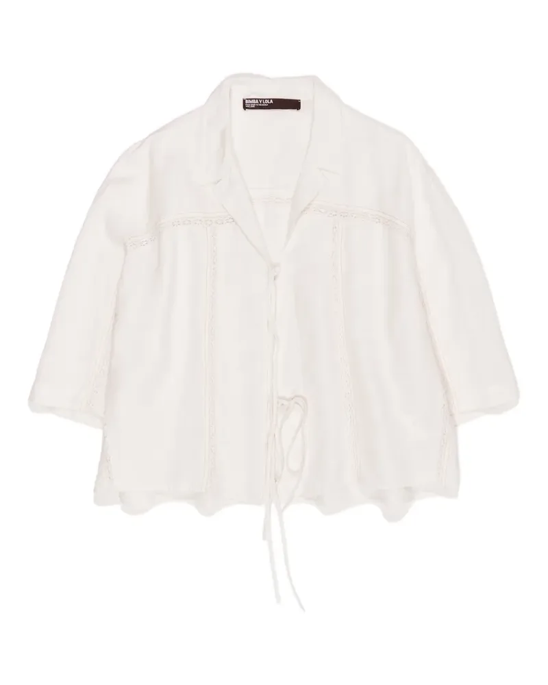 BIMBA Y LOLA Bluse mit Spitzenbesatz - Weiß Weiß