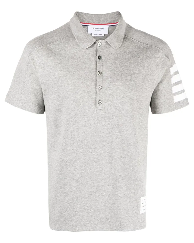 Thom Browne Poloshirt mit Streifen - Grau Grau