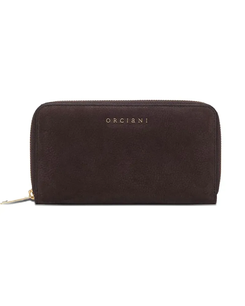Orciani zip hammered leather wallet - Braun Braun