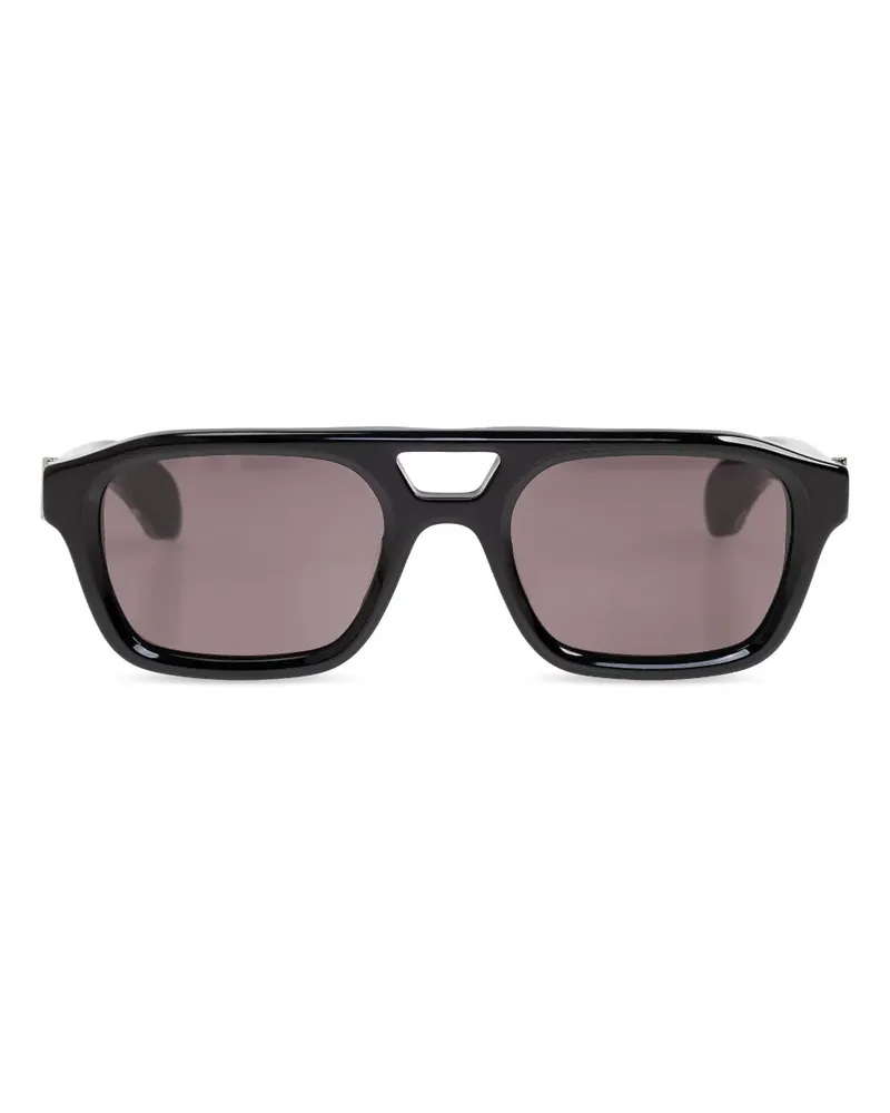 Alexander McQueen Sonnenbrille mit eckigem Gestell - Schwarz Schwarz