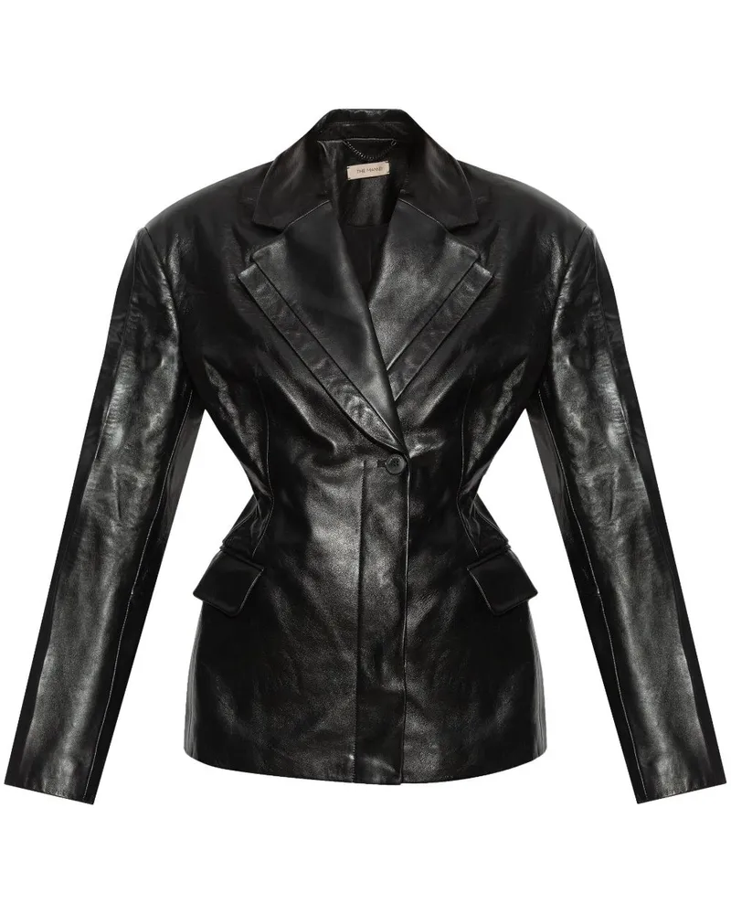 THE MANNEI Venus Blazer aus Leder Schwarz