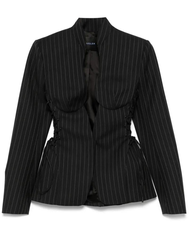 Thierry Mugler Jacke mit Nadelstreifen - Schwarz Schwarz