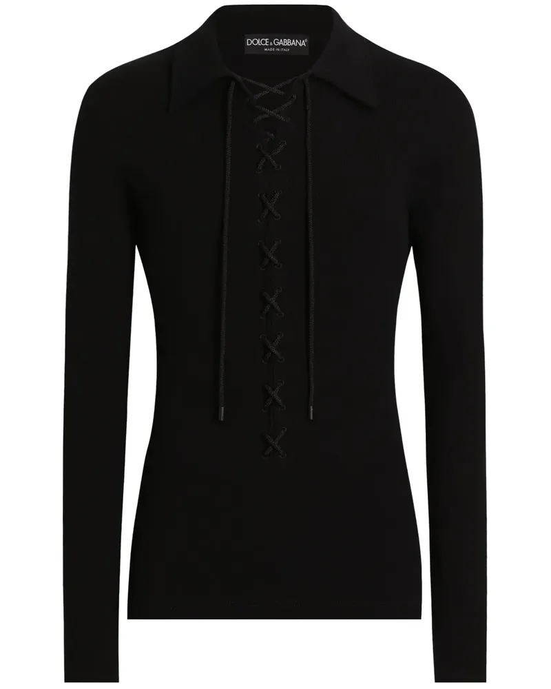 Dolce & Gabbana Pullover mit Schnürung - Schwarz Schwarz