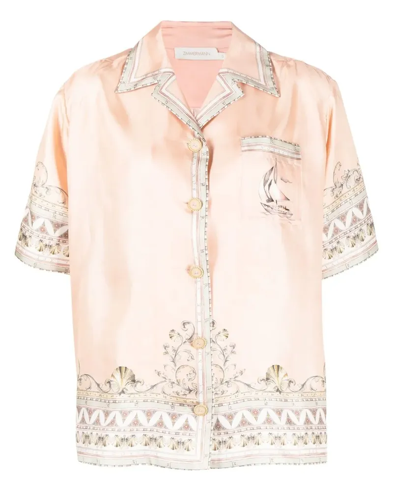 Zimmermann High Tide Seidenhemd - Rosa Rosa