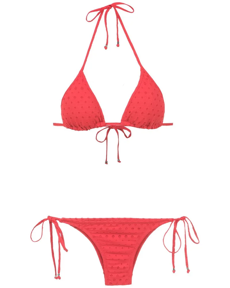 Amir Slama Texturierter Bikini - Rot Rot