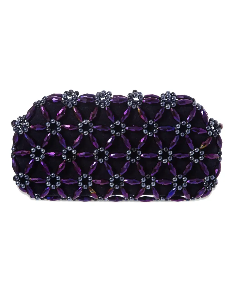 0711 Clutch mit Perlen - Violett Violett