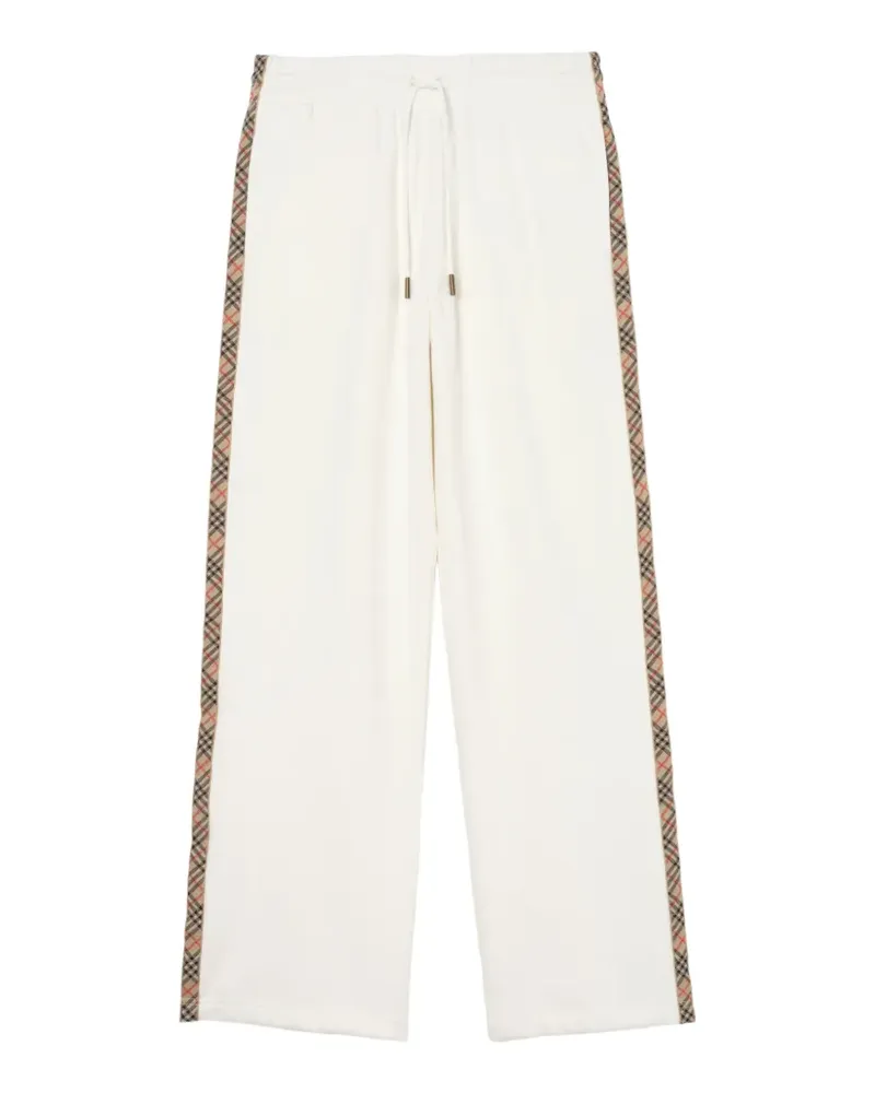 Burberry Jogginghose mit kariertem Besatz - Weiß Weiß