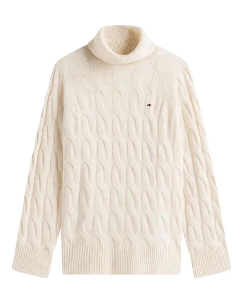 Tommy Hilfiger cable-knit roll-neck sweater - Nude Nude