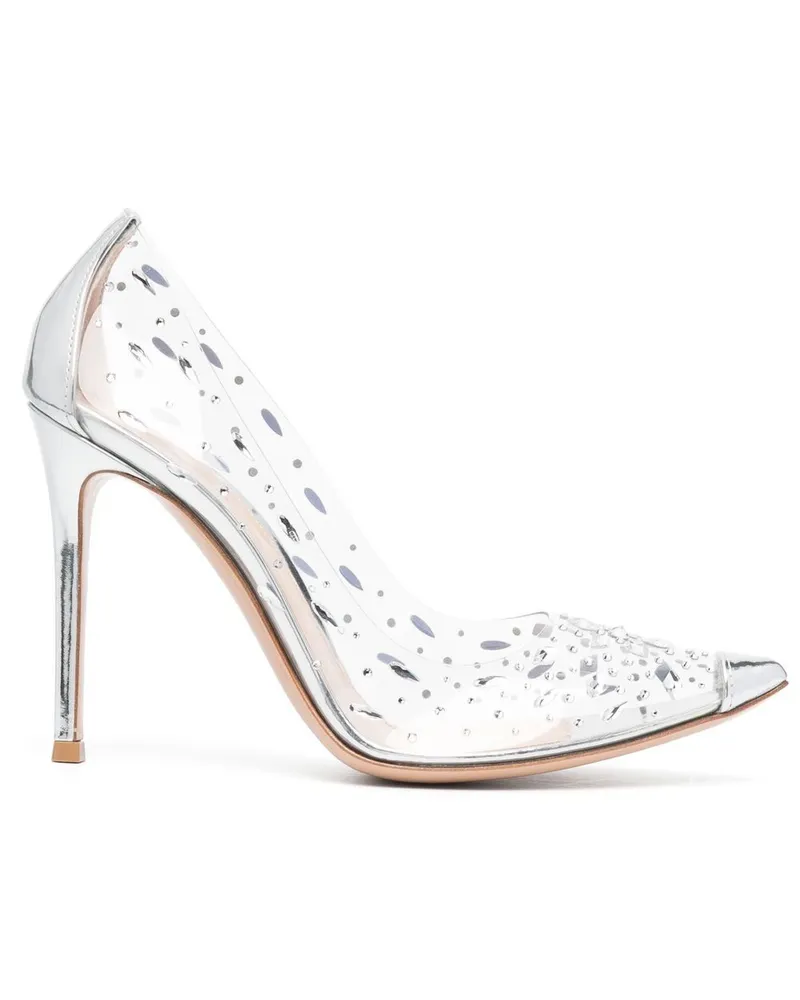 Gianvito Rossi Pumps mit Kristallen 100mm - Weiß Weiß